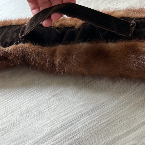 Vintage Mink Fur Scarf Collar Neck Wrap Full Pelt‎ Stole Brown 32” x 4” - Picture 12 of 12